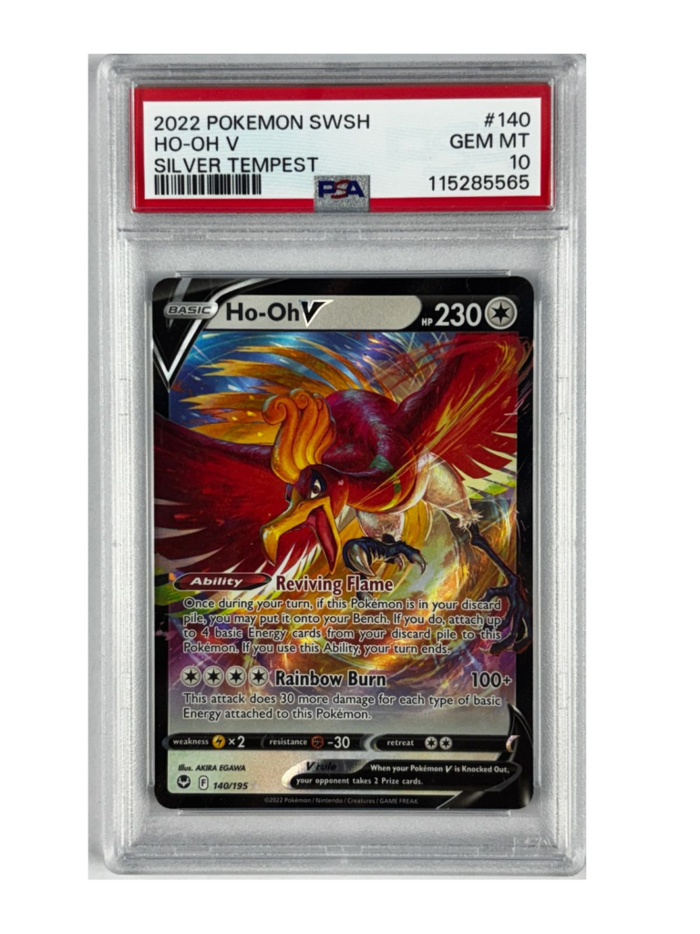 Ho-Oh V – SWSH: Silver Tempest -Holo- PSA 10