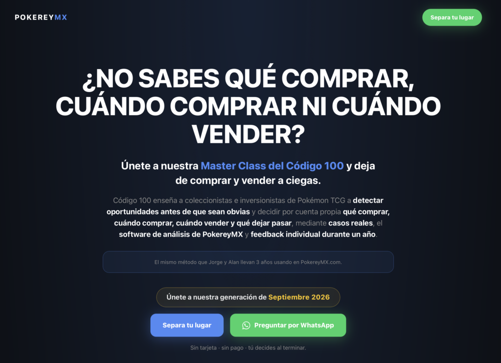 MasterClass Pokereymx : 1 Lugar Generacion Octubre 2026